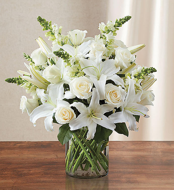 Classic All White Arrangement&trade;  for Sympathy