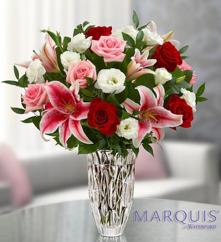 Marquis by Waterford&reg; Red Rose and Lily Bouquet