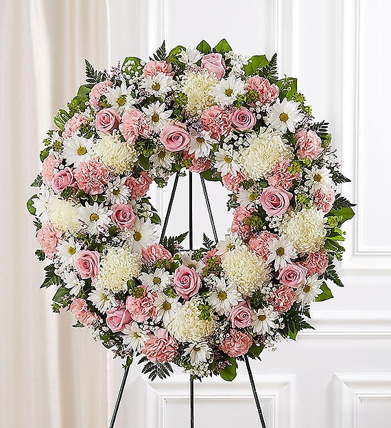 Serene Blessings&trade; Standing Wreath- Pink &amp; White