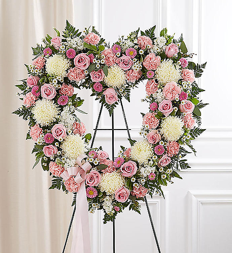 Always Remember&trade; Floral Heart Tribute- Pink